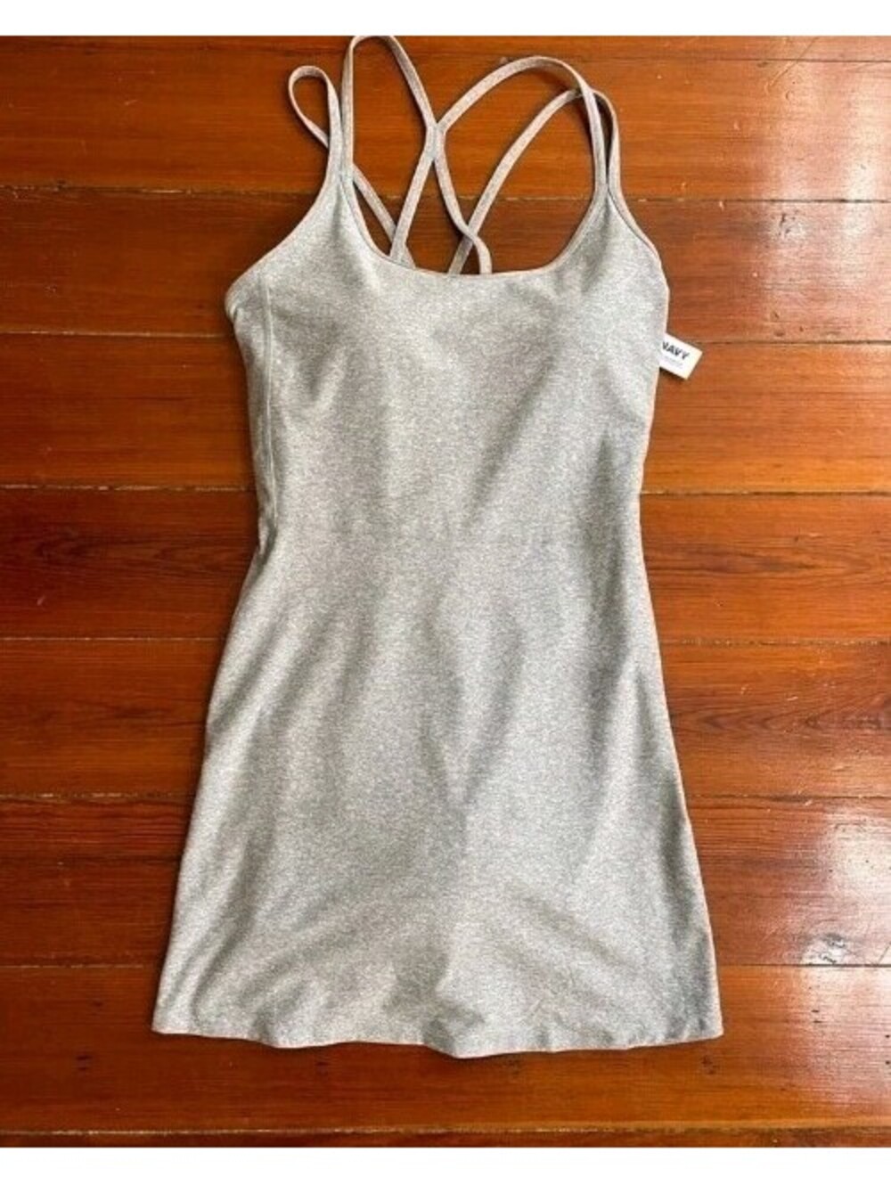 NWT Old Navy Active Cloud + Strappy Athletic Dress Shorts Bra Gray S Petite
